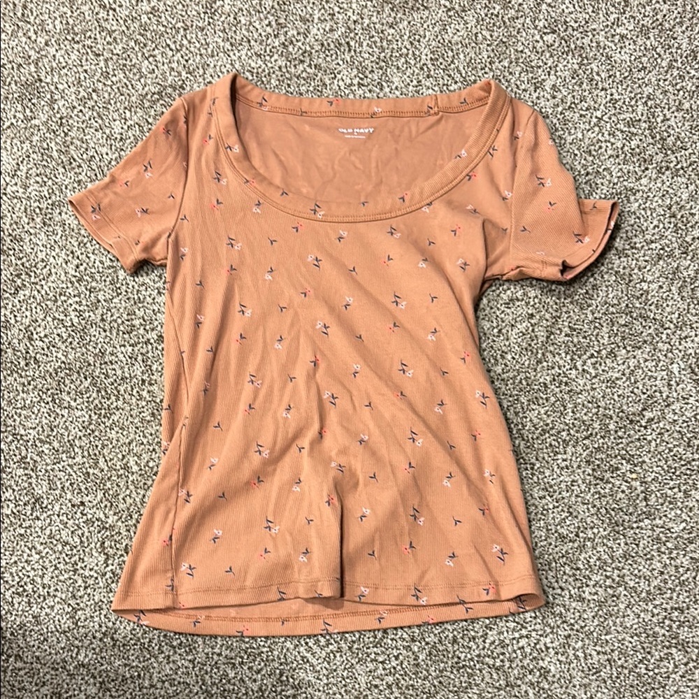 Old Navy Orange Fitted Short Sleeve T-Shirt